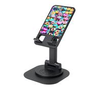 EdWal Supporto per telefono pieghevole regolabile con stampa di cupcake e lecca-lecca colorato, supporto per telefono cellulare girevole a 360 gradi per scrivania, essenziale da viaggio