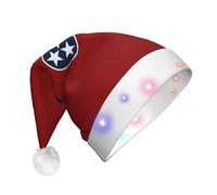 EdWal Tennessee State Flag Print Led Christmas Beanie Light Up Cappelli di Natale, cappelli lavorati a maglia con luci LED, cappello invernale unisex di Babbo Natale