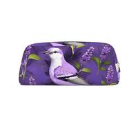 EdWal Uccello in viola lavanda floreale stampa floreale astuccio grande astuccio cancelleria penna borsa ufficio college scuola trucco borsa, Oro, One Size, Beauty case