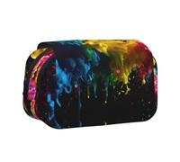 EdWal Vernice Splatter Sfondo Stampa Matita Astuccio Tela Penna Matita Pouch Grande Capacità Organizzatore Multifunzionale Matita Bag