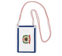 EdWal West Virginia - Borsa a tracolla da donna, con stampa della bandiera dello Stato, mini portamonete per telefono, per escursioni e viaggi, rosa, Taglia unica