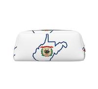 EdWal West Virginia State Flag Map stampa matita astuccio grande astuccio cancelleria penna borsa ufficio college scuola trucco borsa, Argento, Taglia unica, Beauty case