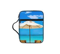 EdWal White Beach Tropical Sea Print Bible Case Cosmetic Bag con manico robusto Wash Bag Tablet Sleeve Small Tool Bag per libri