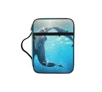 EdWal Winter The Delphin Print Bible Case Cosmetic Bag con manico robusto Wash Bag Tablet Sleeve Small Tool Bag per libri
