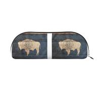 EdWal Wyoming Bandiera dello Stato Mappa Stampa Mappa Trousse Portapenne Astuccio per Matite, Astuccio per Matite, Elegante Astuccio per Donna, Trucco da Viaggio, Oro, En storlek, Borsa da toilette