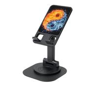 EdWal Yin Yang, supporto per telefono pieghevole regolabile con stampa di acqua e fuoco, supporto girevole a 360° per scrivania, essenziale da viaggio
