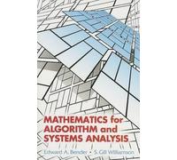 Edward a Bender Mathematics for Algorithm and Systems Analysis (Tascabile)