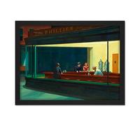 Edward Hopper Nighthawks - Dipinto iconico incorniciato, 45,7 x 61 cm