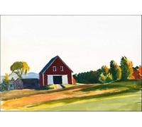 Edward Hopper Poster Stampe A Colori Immagine Astratta Di Arte Della Parete《Fienile Rosso In Paesaggio Autunnale》Edward Hopper Pittura Su Tela Per Decorazioni Domestiche 50x80cm Senza Cornice