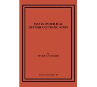 Edward, L. Greenstein Essays on Biblical Method and Translation (Tascabile)
