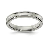 Edward Mirell Grigio Titanio 4Mm Comfort Fit Concavo Fede Nuziale Taglie 5 A 12