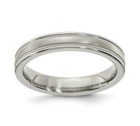 Edward Mirell Grigio Titanio 4mm Tri Cupola Milligrana Fede Nuziale Misure 5 A