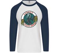 Edward Pizza Mani Divertente Cibo Chef Parodia Uomo L/S Baseball T-Shirt
