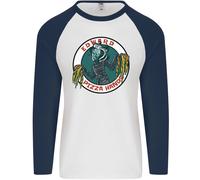 Edward Pizza Mani Divertente Cibo Chef Parodia Uomo L/S Baseball T-Shirt