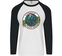 Edward Pizza Mani Divertente Cibo Chef Parodia Uomo L/S Baseball T-Shirt