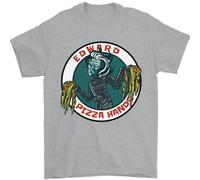 Edward Pizza Mani Divertente Cibo Chef Parodia Uomo T-Shirt 100% Cotone