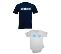 Edward Sinclair personalizzato pinta e mezza pinta per Daddy t-shirt e body Baby Boy festa del papà set Navy S