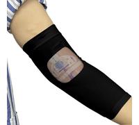 EDWERD PICC linea copertura con finestra in rete - manica braccio per il braccio superiore o inferiore, guarnizione in silicone antiscivolo, IV confortevole e protezione di colata, 1 pc(Black-XXS)