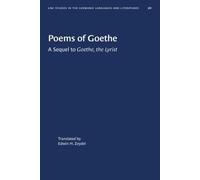 Edwin H. Zeydel Poems of Goethe (Tascabile)
