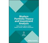 Edwin J. Elton Martin J. Gruber William N. Modern Portfolio Theory (Tascabile)