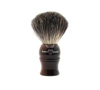 Edwin Jagger 1EJ332 - Pennello da barba esfoliante classico in puro pelo di tasso, fatto a mano, con schiuma di qualità, con crema da barba o sapone da barba, per uomini e donne (imitazione corno