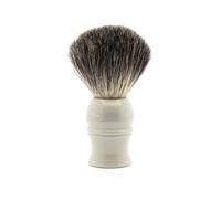 Edwin Jagger 1EJ339 - Pennello da barba esfoliante classico in puro pelo di tasso, realizzato a mano, con schiuma di qualità, con crema da barba o sapone da barba, per uomini e donne (grigio)