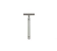 Edwin Jagger 3ONE6 DE rasoio di sicurezza in acciaio inox, scanalato, argento anodizzato, 1 confezione di lame per rasoio