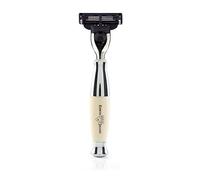 Edwin Jagger - Maniglia per rasoio compatibile con la cartuccia Gillette Mach3, cromata, serie Diffusion 36 (imitazione avorio)