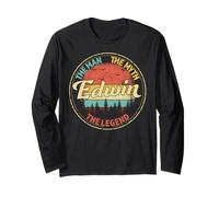 Edwin The Man The Myth The Legend Men Nome Personalizzato Maglia a Manica