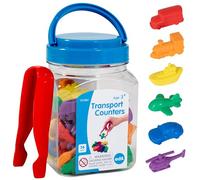 edx education Contatori Trasporti - Mini Jar - Imparare Conteggio, Colori, Ordinamento e Sequenziamento - Matematica Manipolativa