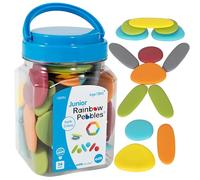 edx education Junior Rainbow Pebbles - Mini Jar - Earth Colors - Sorting and Stacking Stones - Math Manipulative - For Ages 18M+
