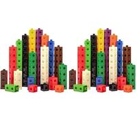 EDX Education Linking Cubes - Set di 200 manipolativi matematici per la costruzione e la matematica precoce - Per bambini in età prescolare 3+ e studenti elementari