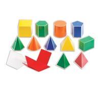 Learning Advantage edxeducation Solidi geometrici 2D3D - Set di 24 - 12 forme, 12 reti pieghevoli e guida alle attività - Manipolazione matematica e geometria in classe per bambini