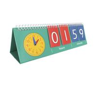 edxeducation Time Flip Chart - Teaching Clock for Kids - Learn to Tell Time with Analog and Digital Clocks