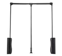 EDXTNKQC Appendiabiti Allungabili, Barra Appendiabiti Estraibile, Appendiabitis Regolabile In Larghezza Con Ritorno Morbido, Asta Per Guardaroba Sollevabile E Abbassabile(Black,660-890mm)