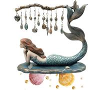 EDXTNKQC Art Ornamento Scultura Figurina - Home Decoration Sculturas, Statua Da Tavolo A Forma Di Sirena, Sculturas Porta Orecchini Da Tavolo Da Toeletta, Ornamenti Artigianali A Forma Di Sirena(C)
