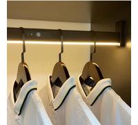 EDXTNKQC Aste Appendiabiti Con Luci LED, Aste Appendiabiti Da 40 A 130 Cm, Sensore A Infrarossi Per Il Corpo Umano, Astes Appendiabitis In Acciaio Inossidabile(1100mm)