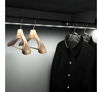 EDXTNKQC Aste Appendiabiti Con Luci LED, Robuste Aste Appendiabiti Nere Con Capacità Di Carico Di 50 Kg, Grucce Metalliche Da 40-130 Cm E Batteria Al Litio Integrata(1150mm)