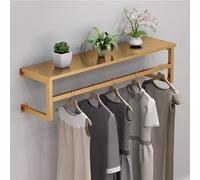 EDXTNKQC Espositore Per Abiti Da Parete, Appendiabiti Con Ripiani, Scaffale Portaoggetti Da Parete, Scaffale Sospeso In Ferro Con Asta Appendiabiti(Gold,100 * 28cm)