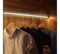 EDXTNKQC Gruccia Appendiabiti In Metallo Da 50-130 Cm, Capacità Di Carico 75 Kg, Asta Porta Abiti Con Luce LED, Batteria Al Litio Integrata(1200mm)