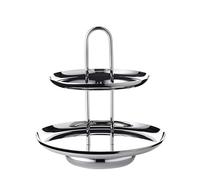 EDZARD Alzata Apus (H 28 cm), a 2 piani, acciaio inox lucido a specchio | etagere, centrotavola, per dolci e pasticcini, idea regalo, decorazione tavola