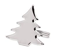 Edzard Anello portatovagliolo Abete, Argento Placcato, antiossidante, Set da 4 Pezzi