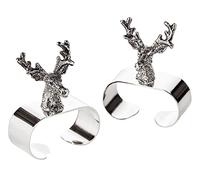 EDZARD anello portatovagliolo "Cervo", argento placcato, lunghezza 5 cm, set da 2