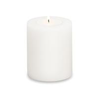 EDZARD Candela permanente Cornelius (altezza 12 cm, diametro 10 cm) bianco, utilizzabile su entrambi i lati per candeline maxi e candeline maxi più alte con involucro in plastica