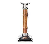 EDZARD Candelabro Holm (Ø 10 cm, H 24 cm) in bambù e acciaio inox, per candele a bastoncino, portacandele