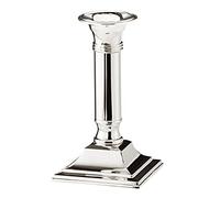 EDZARD Candelabro Lincoln, altezza 15 cm, base quadrata 8 x 8 cm, argentato, resistente all'ossidazione, con base in velluto, portacandela per candela a bastoncino