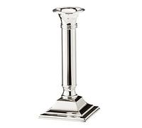 EDZARD Candelabro Lincoln, altezza 19 cm, base quadrata 8 x 8 cm, argentato, resistente all'ossidazione, con base in velluto, portacandela per candela a bastoncino