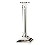 EDZARD Candelabro Lincoln, altezza 23 cm, base quadrata 8 x 8 cm, argentato, resistente all'ossidazione, con base in velluto, portacandela per candela a bastoncino