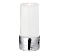 EDZARD Candeliere Agadir, altezza 5 cm, diametro 8,5 cm, acciaio inossidabile, martellato, per candele a pilastro ø 8 cm, ideale per candele permanenti Cornelius - Portacandele in argento