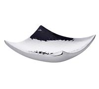 Edzard Ciotola Dallas (19 x 19 cm) in acciaio inox martellato - piatto deco, ciotola deco quadrata, vassoio deco per candele - ciotola, piatto da portata, piatto in metallo per deco